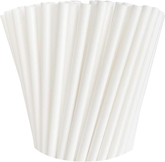 100 Pack Paper Straws White Biodegradable co-Friendly Drinking Bulk for Party Supplies, Bridal/Ba... | Amazon (US)