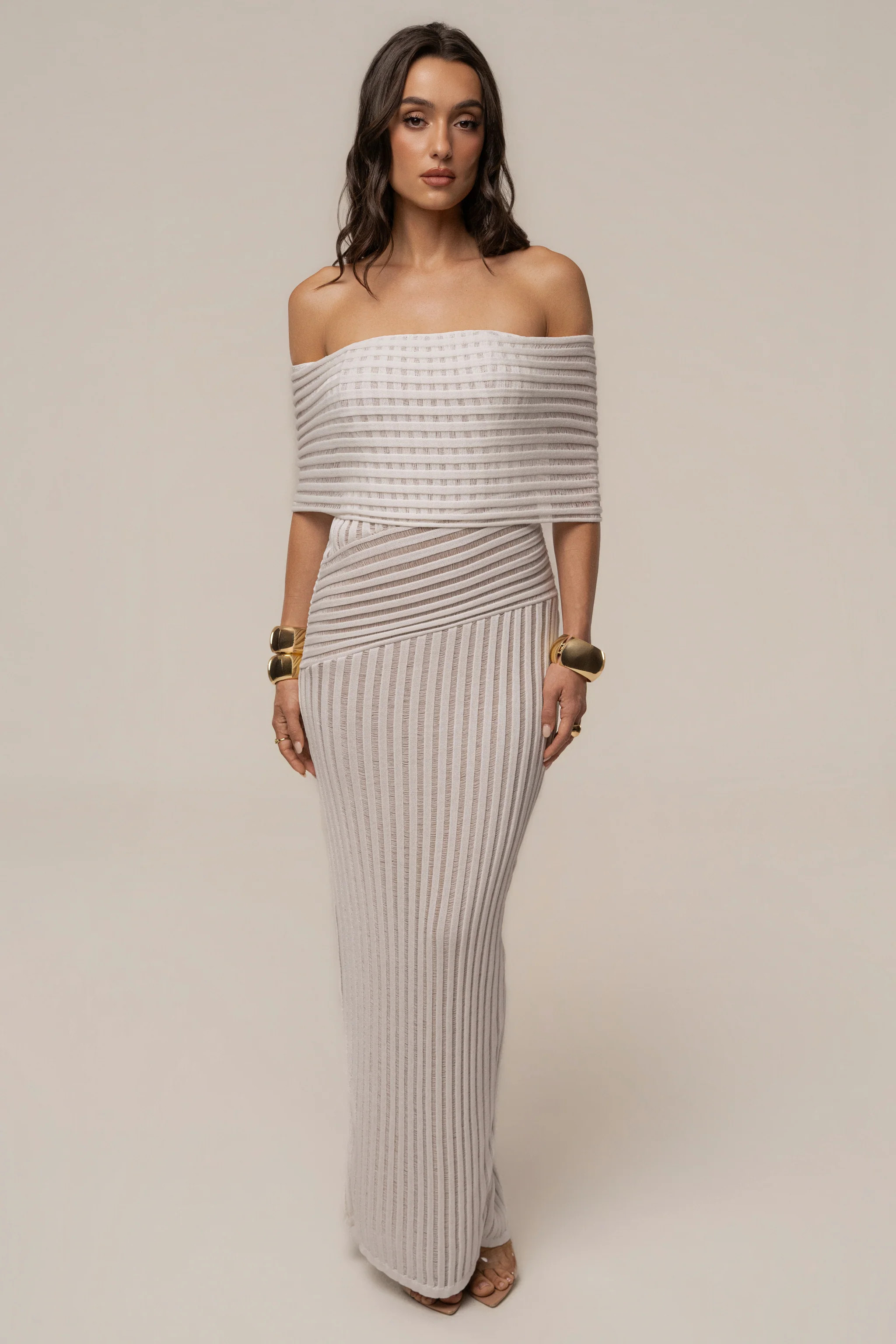Ivory Midnight Siren Maxi Dress | JLUXLABEL US