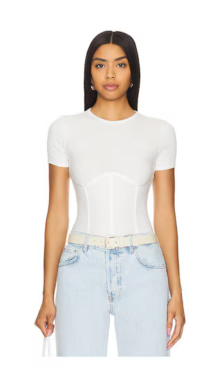 T-Shirt Bodysuit in Ivory | Revolve Clothing (Global)