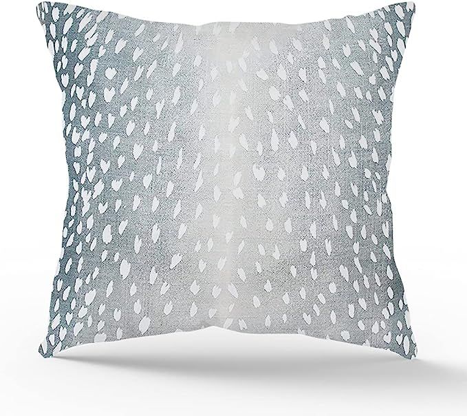 Vinisong Decorative Blue Gray Spa Antelope Throw Pillow Cover | Cotton Soft Soild Pillow Case Cus... | Amazon (US)