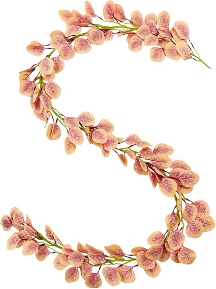 Relatoholife Artificial Fall Leaves Garland 6FT Fall Eucalyptus Garland for Mantle Fake Hanging A... | Amazon (US)