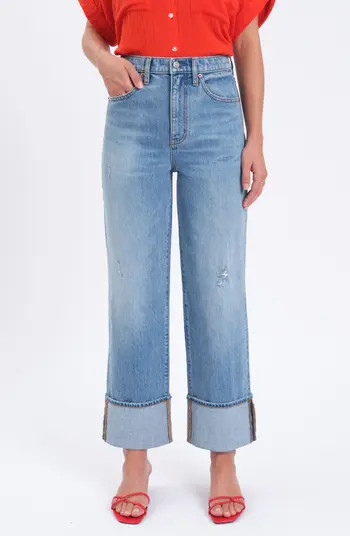 DAZE Eastside High Waist Cuff Crop Straight Leg Jeans | Nordstrom | Nordstrom