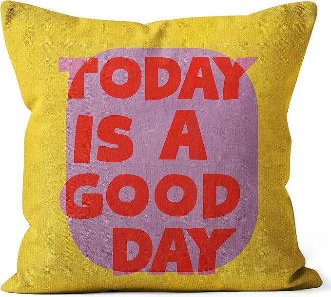 SiuSue Eclectic Decor - Trendy Funky Today is a Good Day Pillow Covers 18x18, Eclectic Maximalist... | Amazon (US)