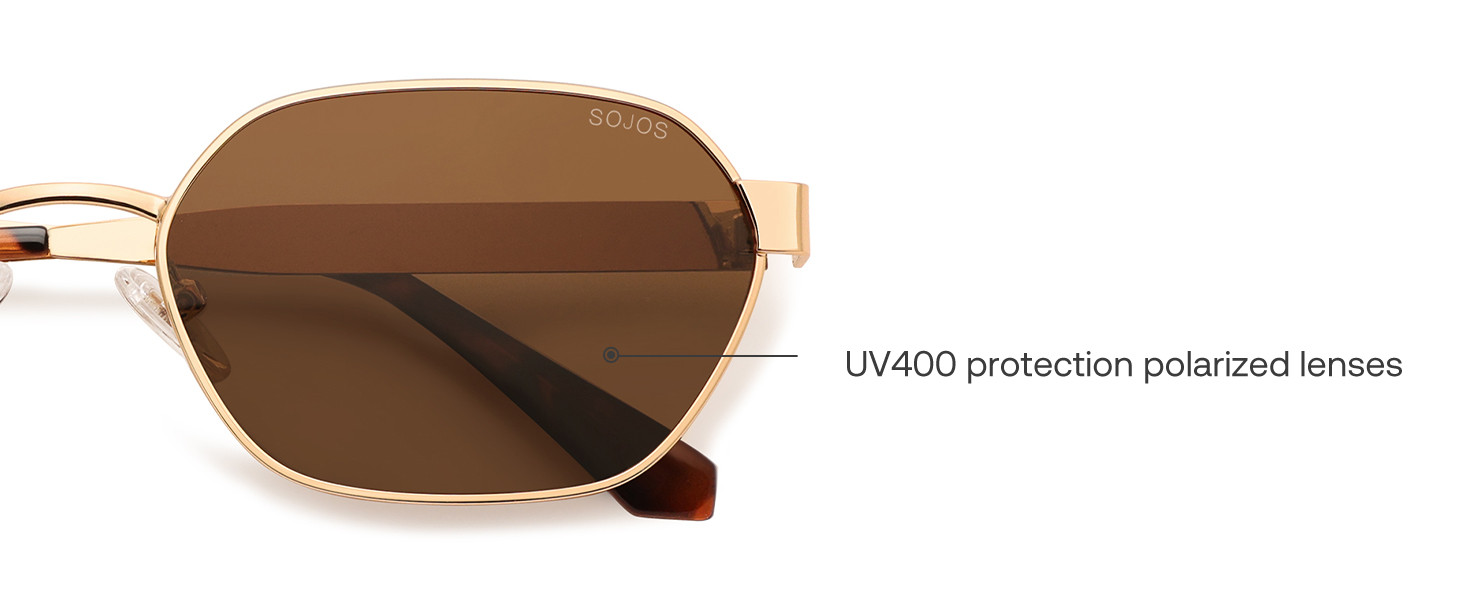 SOJOS Trendy Polarized Hexagon Sunglasses for Women Men, UV400 Retro Rectangle Shades SJ1238 | Amazon (US)