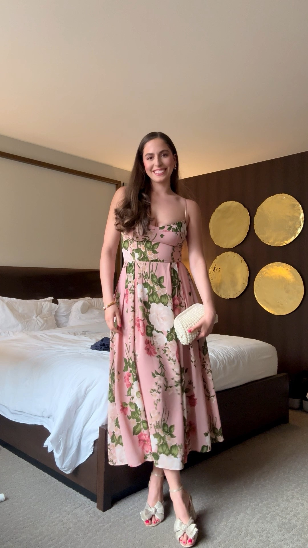 Spring wedding guest dress, summer wedding guest dress, floral dress, reformation dress, welcome party dress, rehearsal dinner dress, bow heels, pearl clutch, loeffler randall heels, charlotte wedding, southern wedding, summer wedding, spring wedding

#LTKSeasonal #LTKWedding #LTKTall