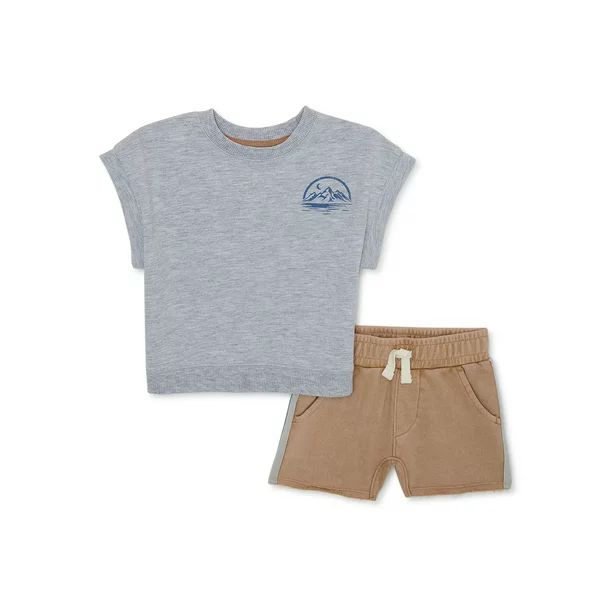 Wonder Nation Toddler Boy Graphic Hoodie and Shorts Set, 2-Piece, Sizes 12 Months-5T | Walmart (US)