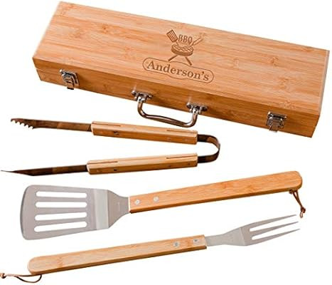 Personalized Grilling BBQ Set for Fathers Day, Husbands, and Spouses (Single Box, Steak Design) | Amazon (US)