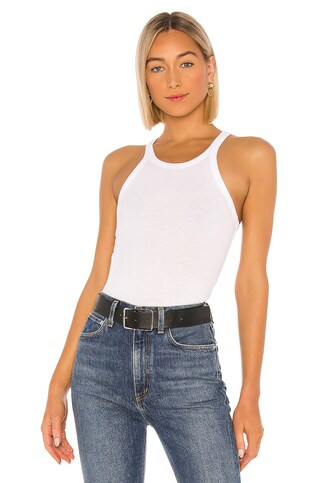 LNA Ribbed Skinny Racer Tank in White from Revolve.com | Revolve Clothing (Global)