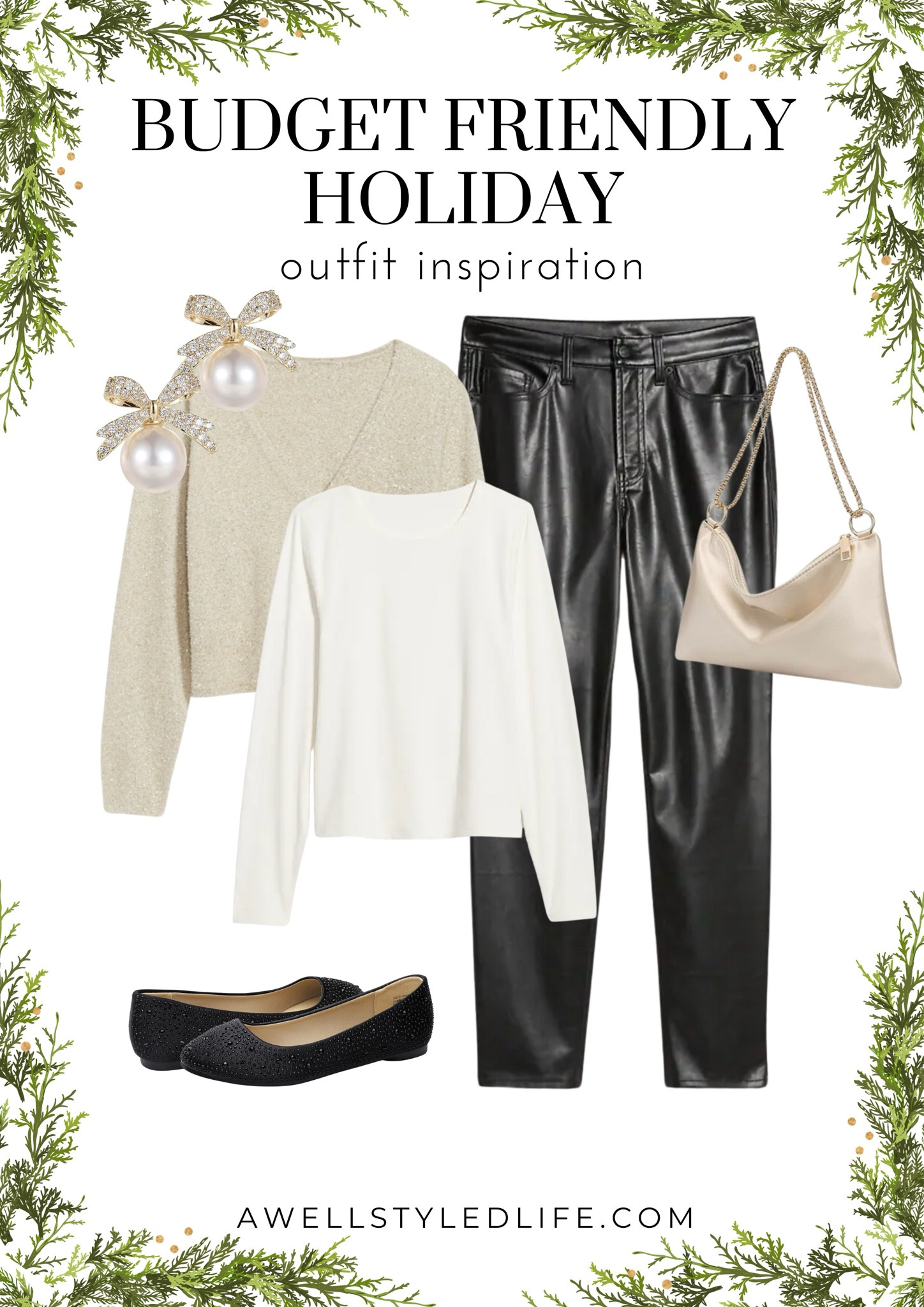 You don’t have to spend a ton of money to look festive and fun! I put together this outfit from Old Navy and Amazon, with nothing over $50. The sparkly cardigan is a great holiday piece and pairs well with the faux-leather pants that are a steal for $20.99! When shopping for budget friendly pieces, I am usually more successful when I look for more subdued pieces, so I kept the accessories classy and tasteful.

#OldNavy #OldNavyFashion #OldNavyHoliday #Amazon #HolidayOutfit #BudgetFriendlyHolidayOutfit #BudgetFriendlyOutfit #BudgetFriendlyFashion #BudgetFashion #Fashion #Fashionover50 #Fashionover60 

#LTKHoliday #LTKstyletip #LTKfindsunder50