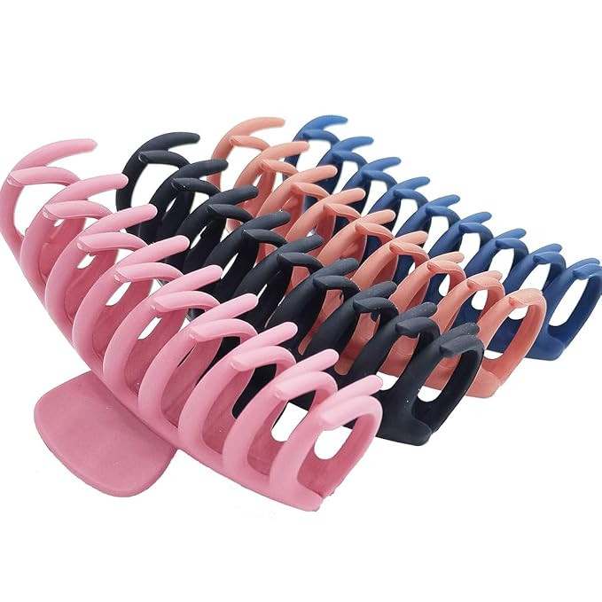 JUFAFA 4 Packs Hair Claw Clips for Women Girls, Nonslip Large Hair Claw Clip Strong Hold Hair Cli... | Amazon (US)