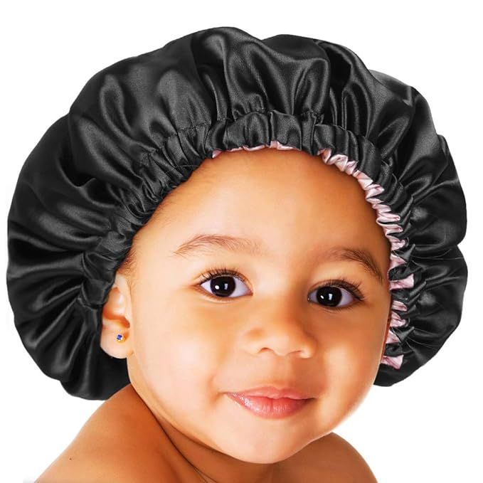 YANIBEST Baby Satin Bonnet Sleep Cap for Curly Hair - Double Layer Reversible Adjustable Silky Sa... | Amazon (US)