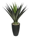 Vintage Home Realistic Silk Faux Giant Aloe Contemporary Planter Fake Plant, One Size, Green/Black | Amazon (US)