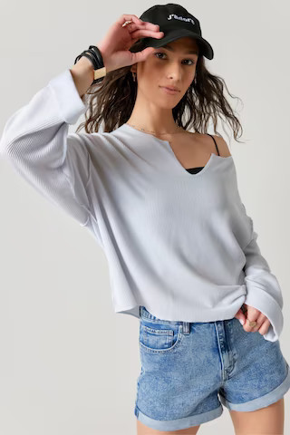 Devin Long Sleeve Slouchy Tee | Francesca's