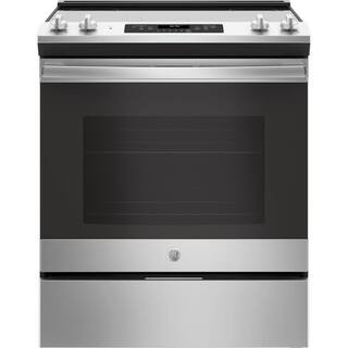 GE 30 in. 5.3 cu. ft. Slide-In Electric Range with Self-Cleaning Oven in Stainless Steel-JS645SLS... | The Home Depot
