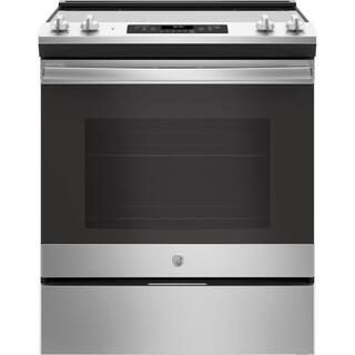 GE 30 in. 5.3 cu. ft. Slide-In Electric Range with Self-Cleaning Oven in Stainless Steel-JS645SLS... | The Home Depot