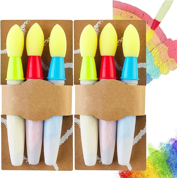 Sidewalk Chalk Paint Brush, Sidewalk Chalk Paintbrush Set, 3 Pack Water Drawing Brushes, Simply M... | Amazon (US)