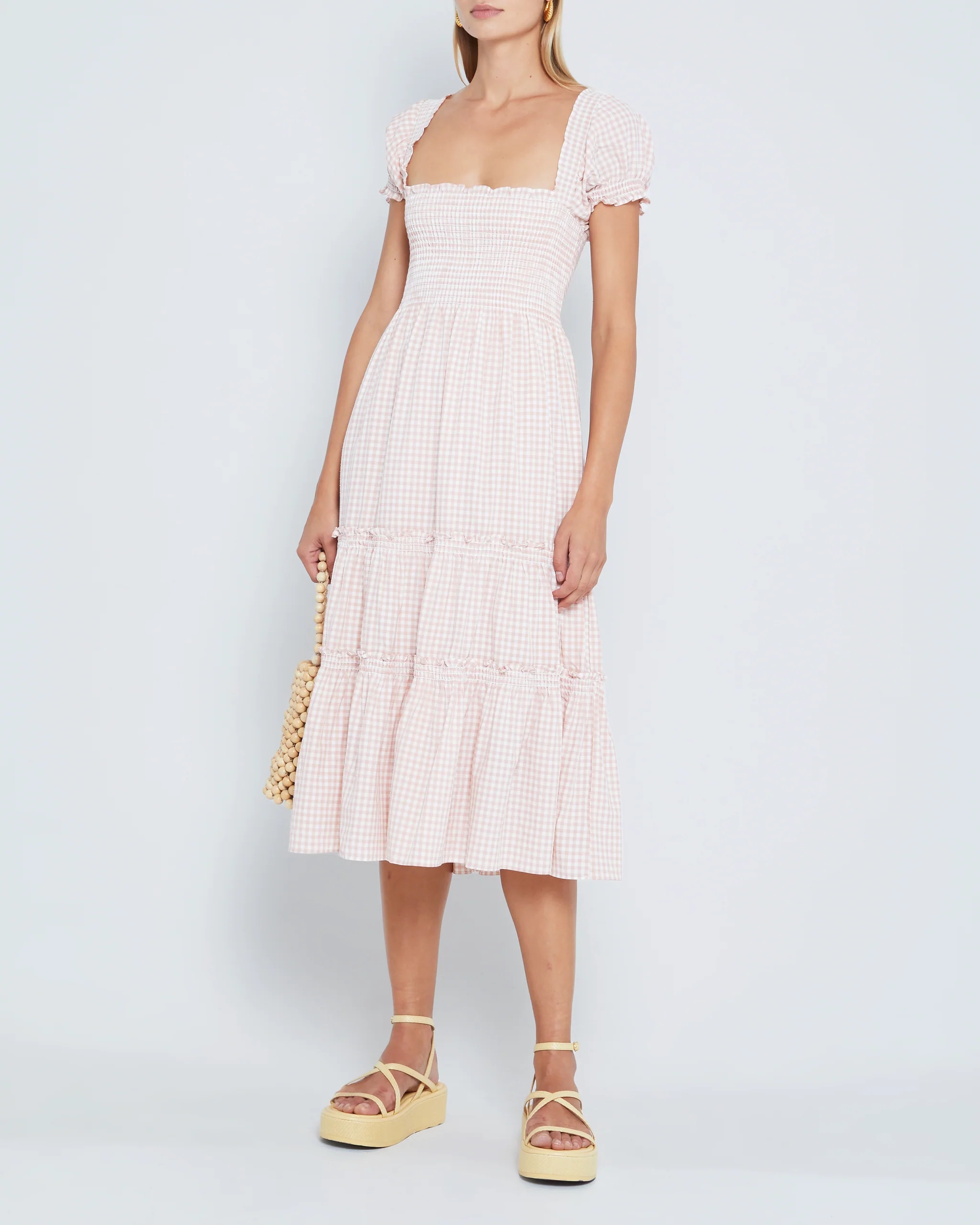 Square Neck Smocked Maxi Dress | Few Moda