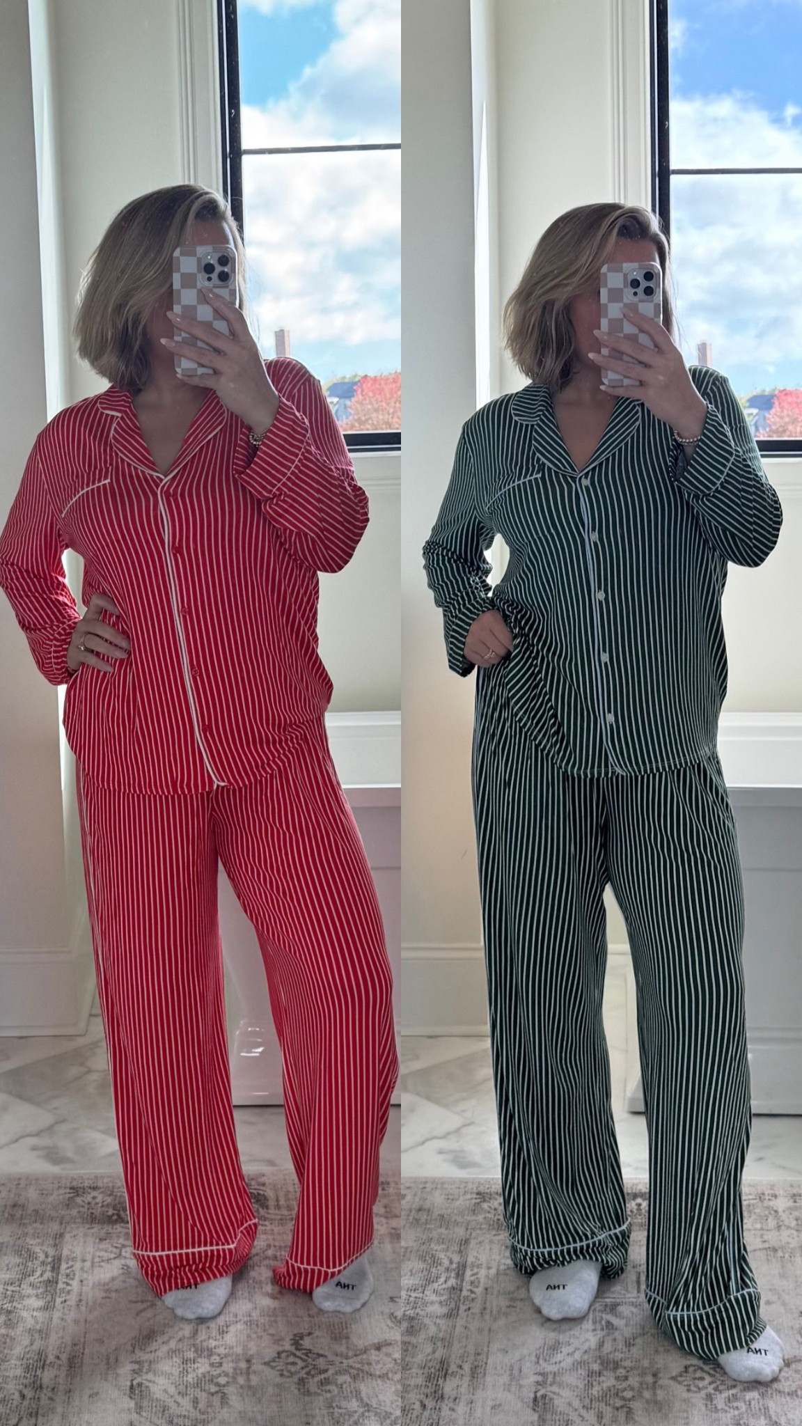 These are perfect for the holidays 🎄 I’m 5’2” wearing a size medium and they fit so well! The fabric is sooo soft, lightweight, and bouncy…they feel like a dream to lounge in. Both colors are giving cozy Christmas morning vibes 🎁✨

#Aerie #LTKHoliday #LTKStyle #LTKFinds #HolidayPJs #CozySeason #AerieReal