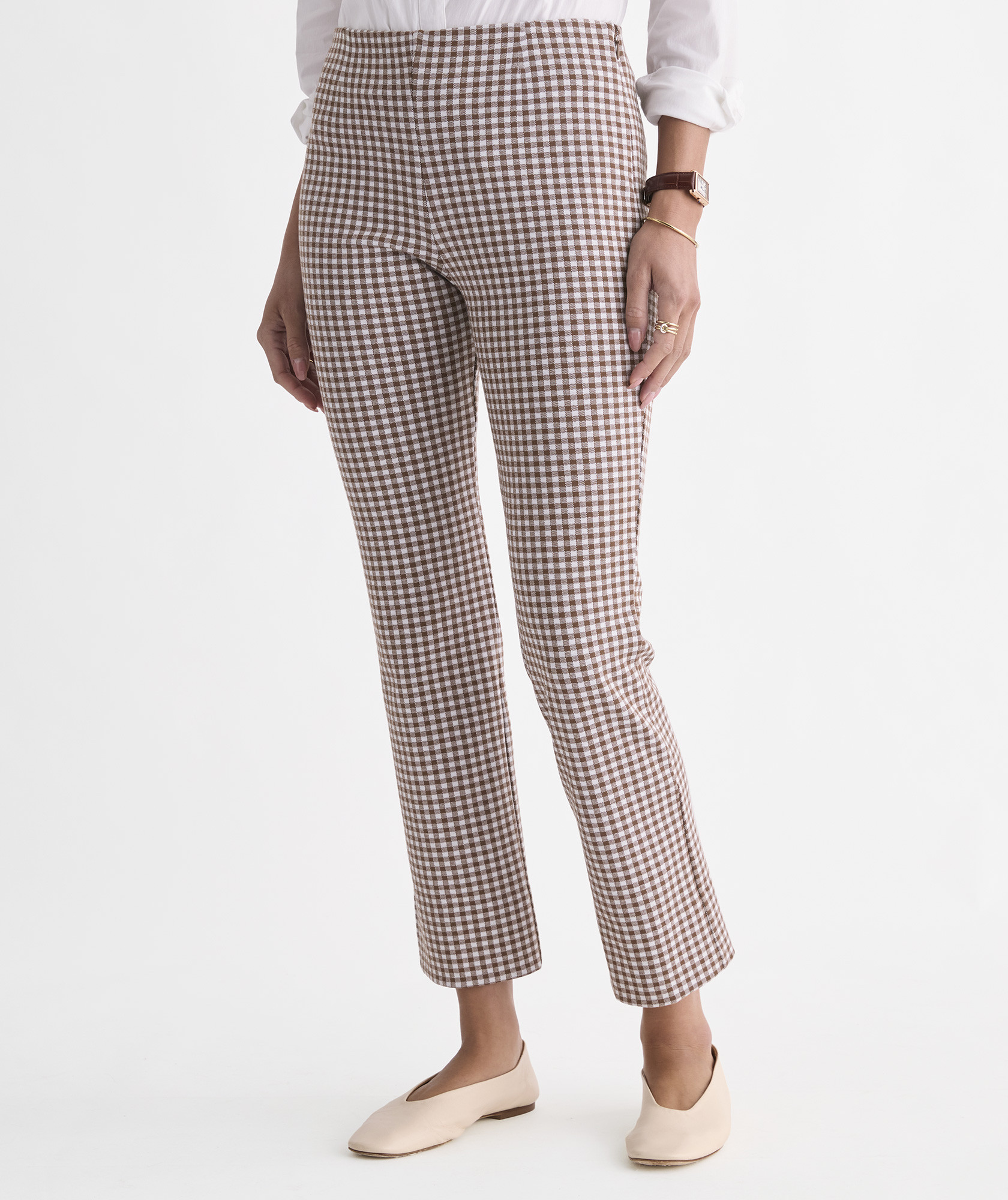 Gingham Peyton Ponte Pants | vineyard vines
