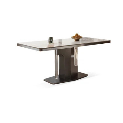Rectangular Sintered Stone tabletop + Stainless Steel + Acrylic Dining Table | Wayfair North America