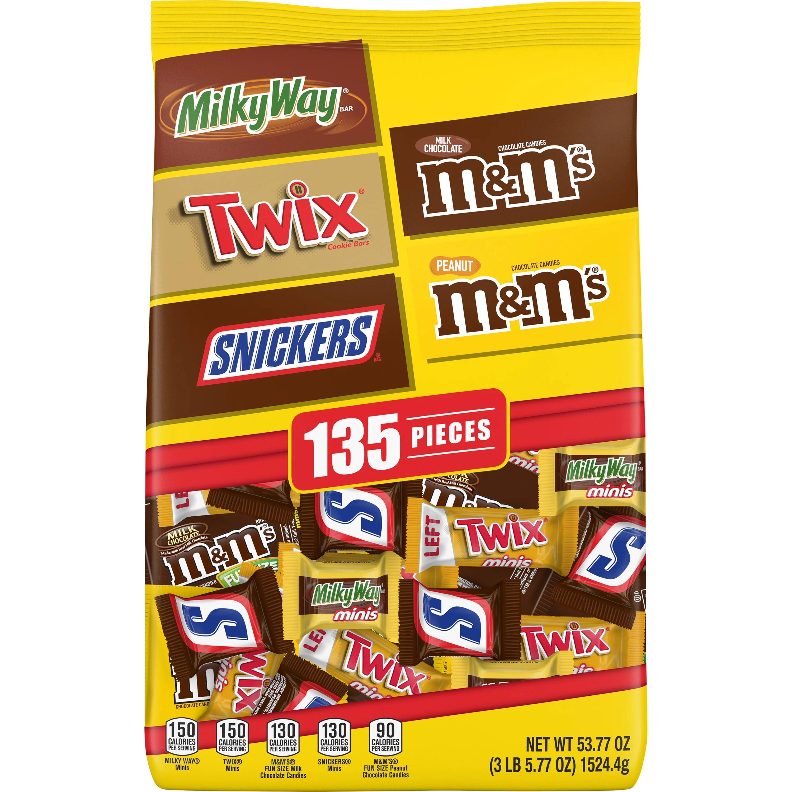 MARS Chocolate Favorites Halloween Candy Bars Variety Mix 53.77-Ounce 135-Piece Bag | Walmart (US)