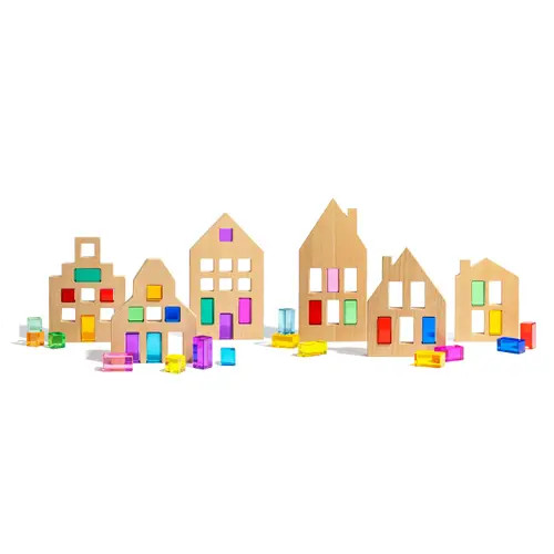 Maison Rue Canal House Wood & Acrylic City Building Set in Multicolor at Nordstrom | Nordstrom