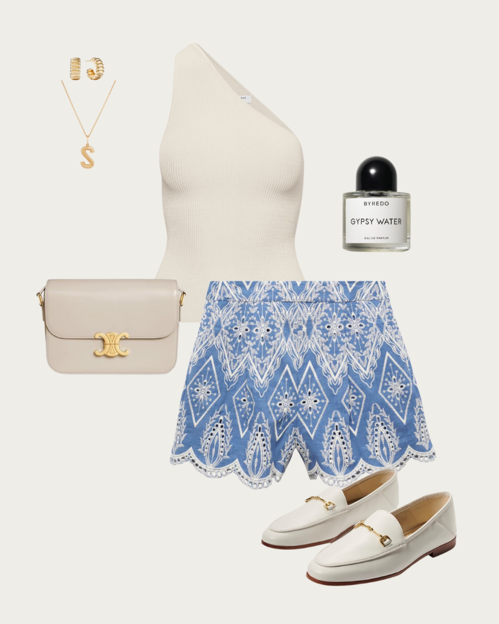 Step into summer with style in this eye-catching blue patterned skirt paired with a sleek, one-shoulder white top. The ensemble is accented with golden jewelry, adding a luxurious touch, while a classic cream bag and white loafers offer a polished finish. Ideal for brunch or a weekend getaway. Spritz on some Gypsy Water by Byredo to complete your summer scent profile. Discover more stylish looks on my LTK page! #SummerStyle #ChicOutfits #PatternedSkirts #ElegantCasual #OOTD

#LTKTravel #LTKSeasonal #LTKStyleTip