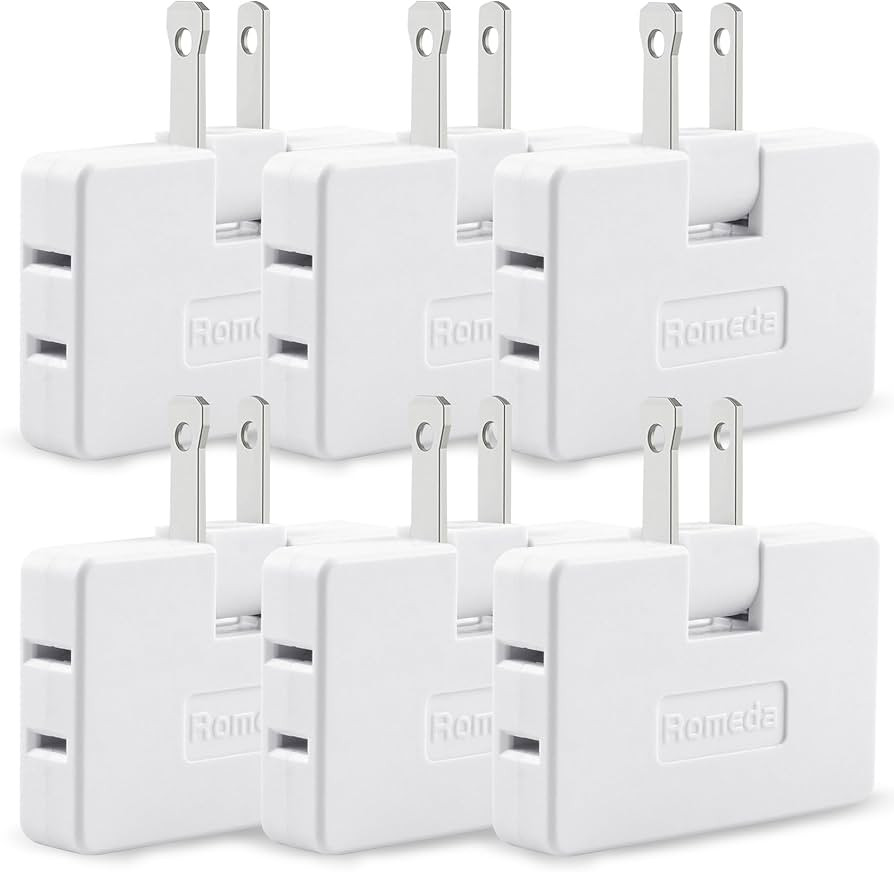 6 Pack AC Flat Wall Outlet Extender Flat Plug Adapter Outlet, Fold-Able 3 Way Wall Adapter Mani P... | Amazon (US)