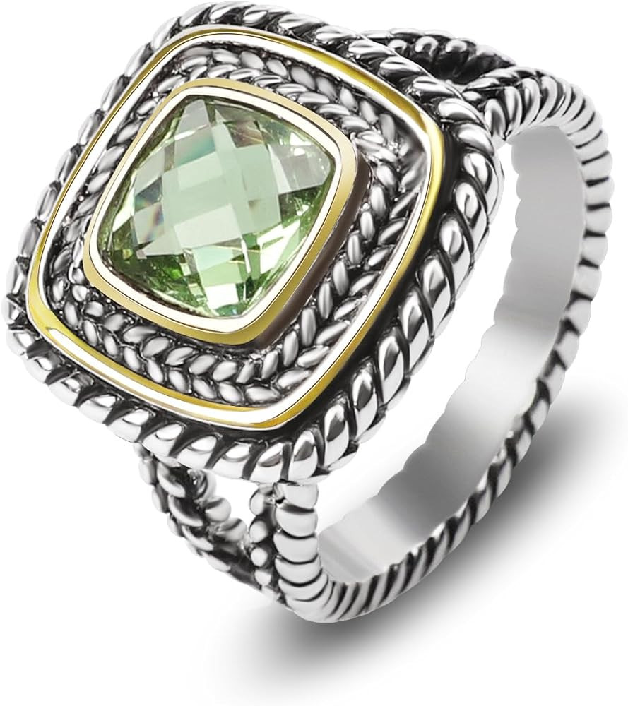 Designer Inspired Two Tone Statement Rings for Women 18K Gold Plated Fashion Brand Engagement Wed... | Amazon (US)