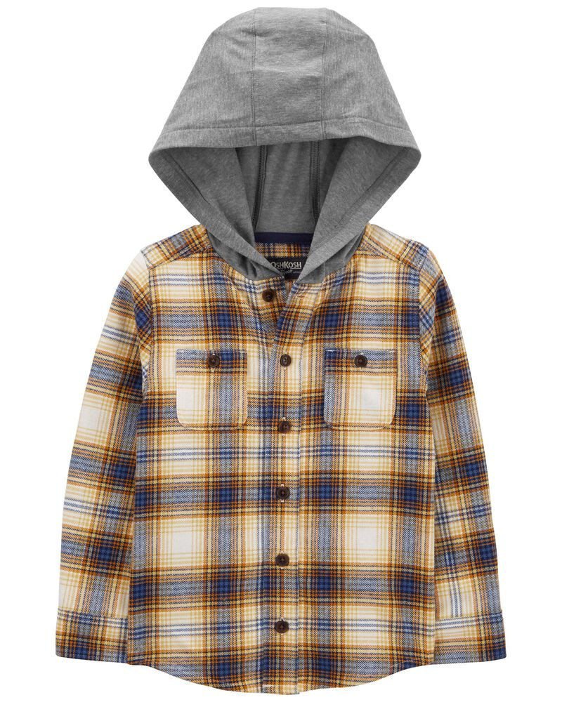 Baby Hooded Flannel Shirt | OshKosh B'gosh