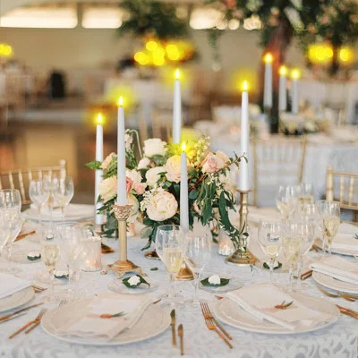 12 Pcs Flameless Taper Candles With Remote Timer Dimmer, 11 Inches White Led Taper Candles, Plastic Battery Operated Candlesticks With Flickering Flam | Wayfair North America