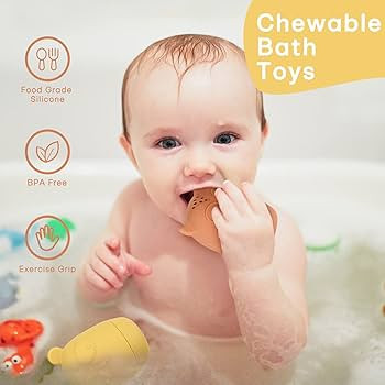 AULEGE Silicone Bath Toys, Squeezable Bathtub Toys for Toddle 6-12-18 Months+, Eco-Friendly Mold ... | Amazon (US)