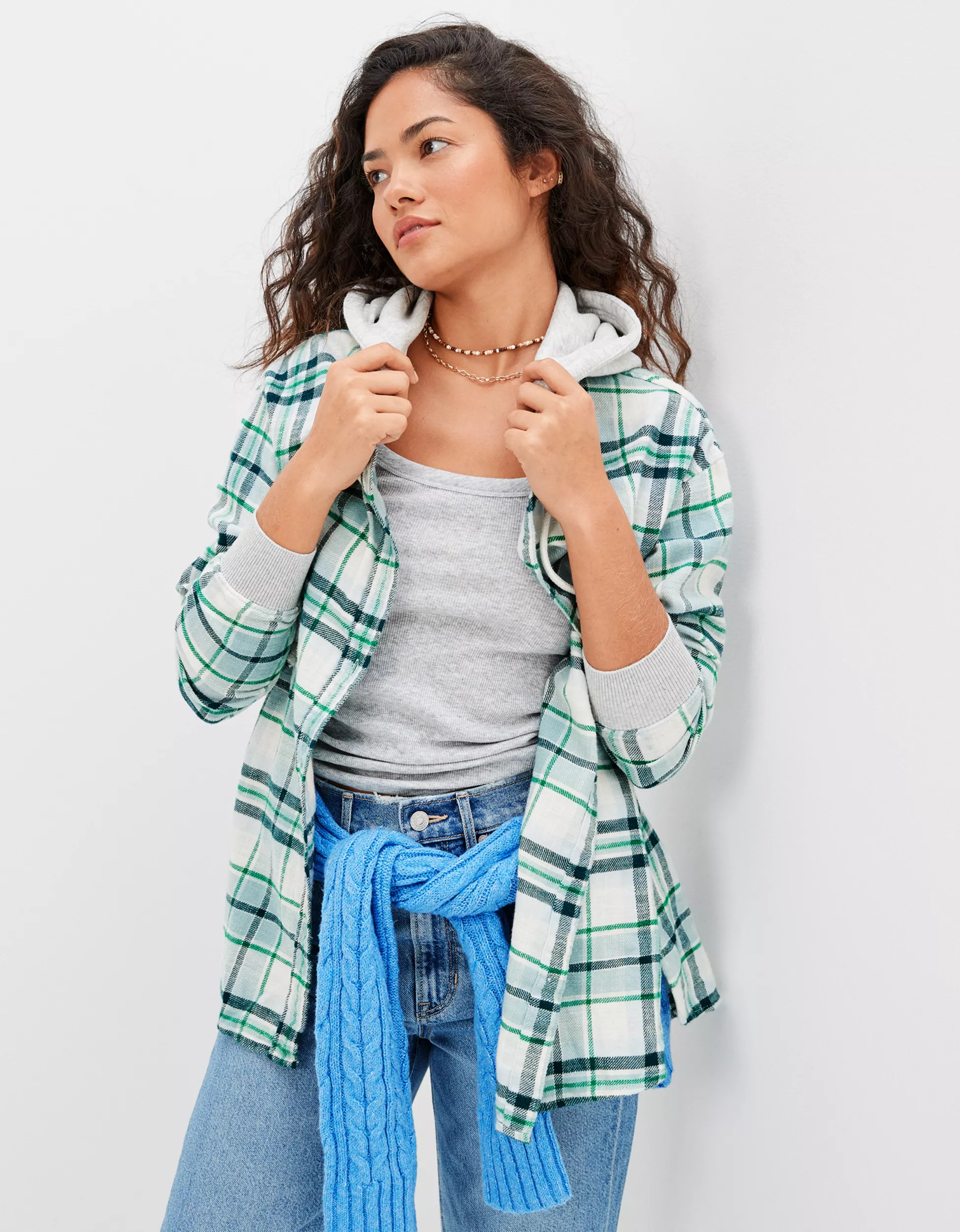 AE Oversized Hoodie Flannel | American Eagle Outfitters (US & CA)