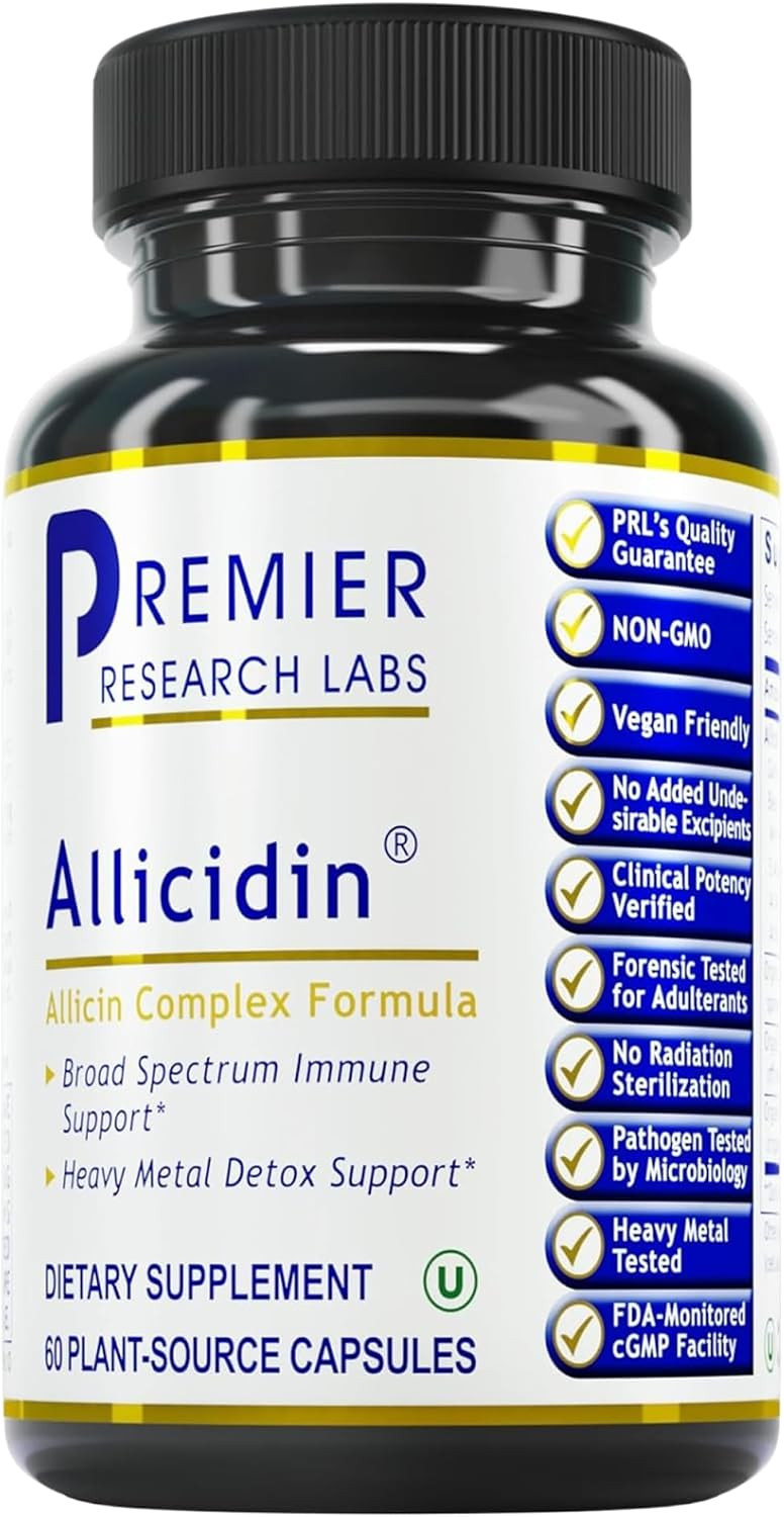 Premier Research Labs Allicidin - Garlic Allicin Supplement, Garlic Supplements, Garlic Pills, Allicin Extract, Garlic Extract, Odorless Garlic Capsules, Immune Support - 60 Vegetarian Capsules | Amazon (US)
