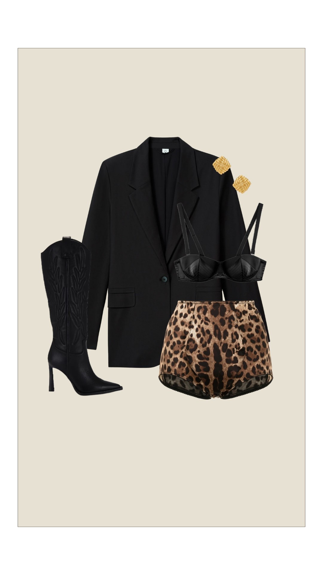 These micro leopard shorts are everything and more 🐆 

outfit inspo l boots l cheetah l blazer 