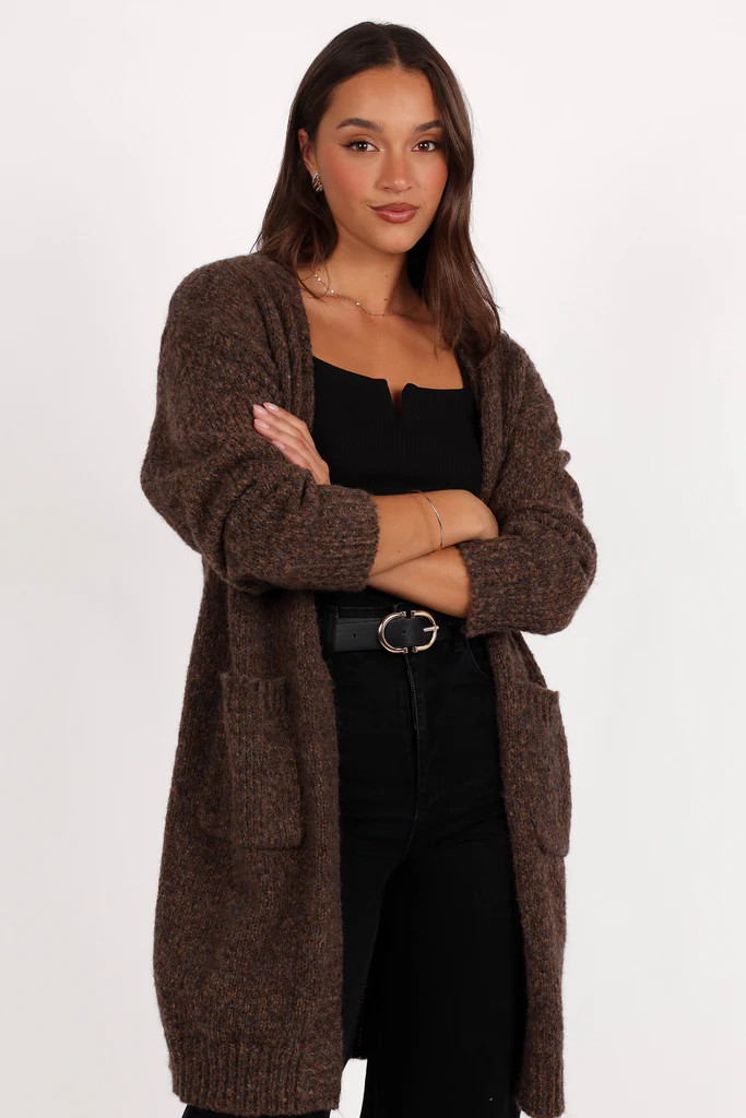Callan Long Cardigan - Brown | Petal & Pup (US)