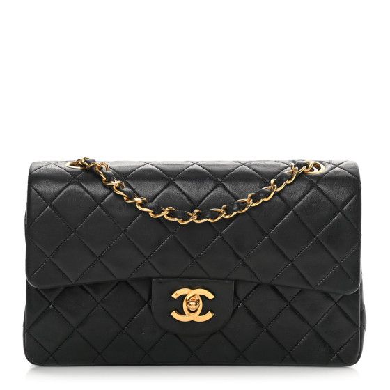 CHANEL Lambskin Quilted Small Double Flap Black | FASHIONPHILE (US)