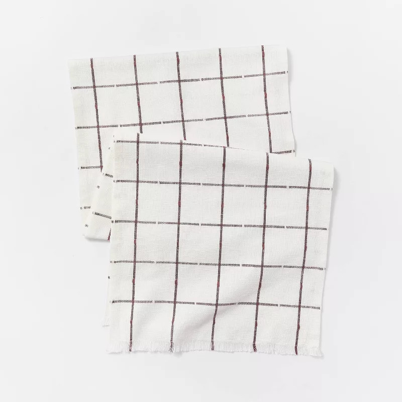 72" x 14" Cotton Windowpane Table Runner - Threshold™ designed with Studio McGee | Target