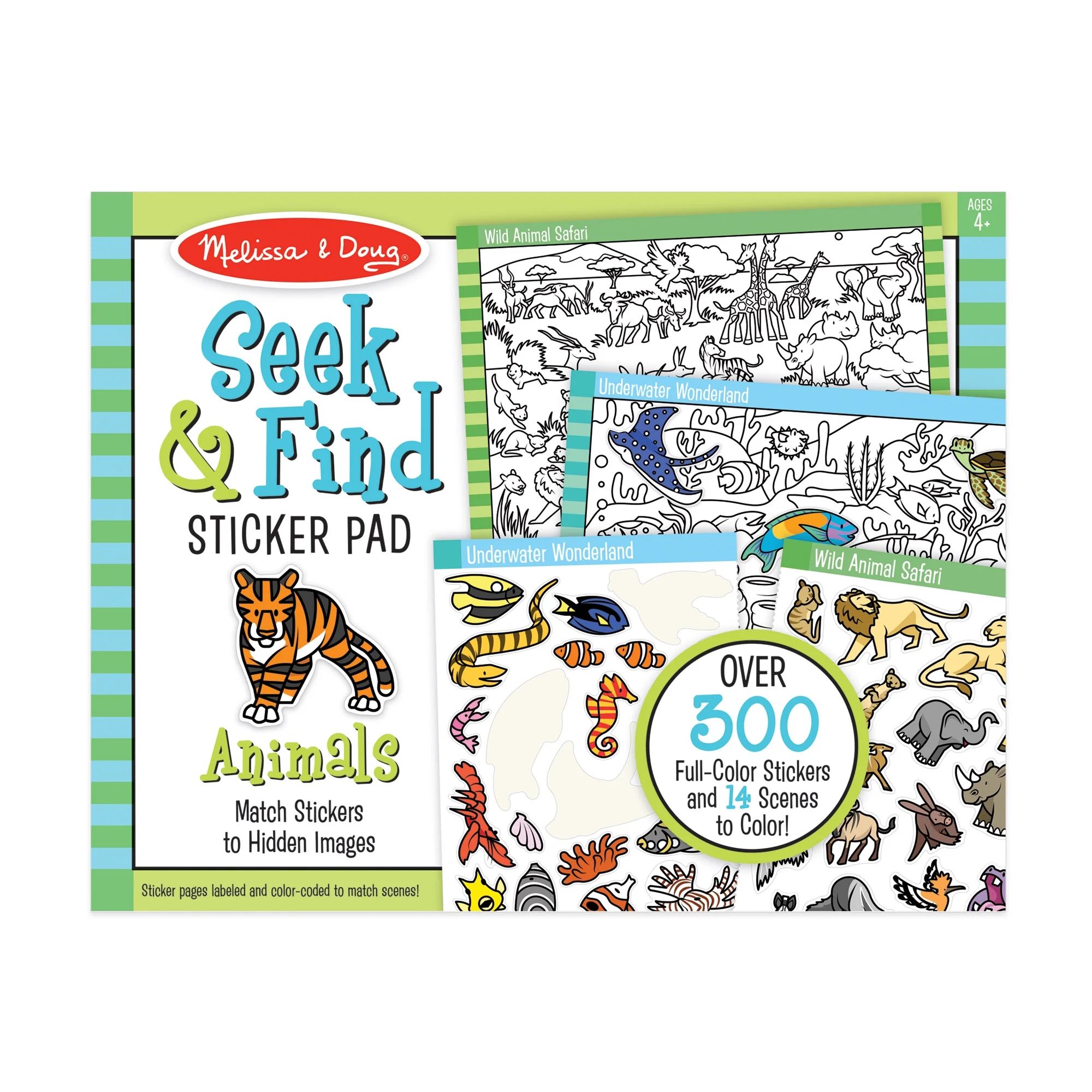 Melissa & Doug Seek and Find Sticker Pad, Animals (400+ Stickers, 14 Scenes to Color) | Walmart (US)