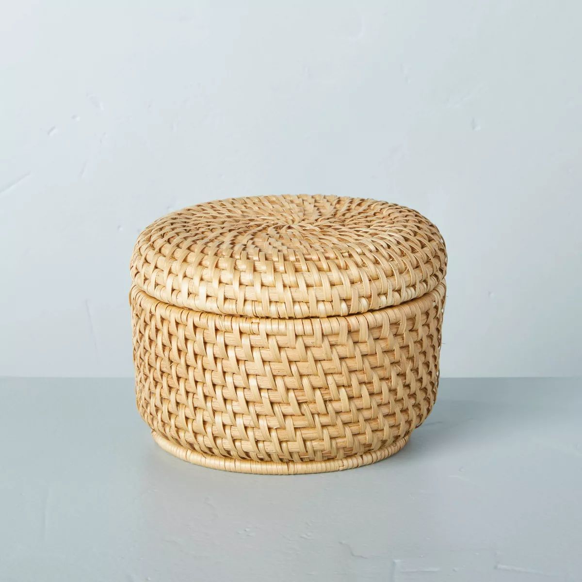 Medium 4"x6" Woven Basket with Lid Natural - Hearth & Hand™ with Magnolia | Target