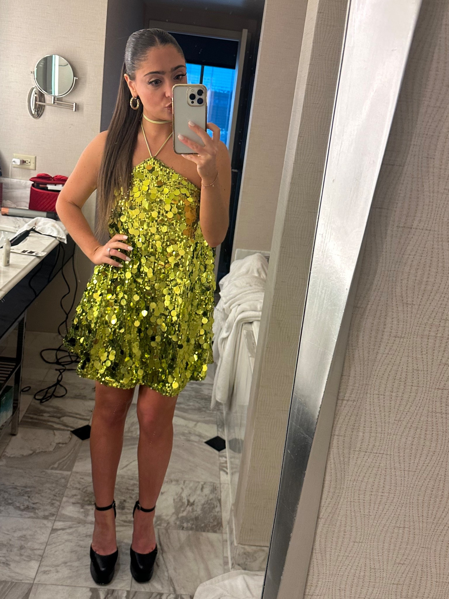 Wore this green sequin mini halter dress from Princess Polly for a bachelorette weekend in Vegas — the theme was sequins! 

#LTKParties #LTKStyleTip #LTKFindsUnder50