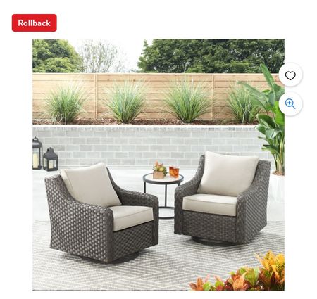 Walmart rocking rotating patio chairs on rollback! I own these in another color and they’re the most comfy wide chairs! Worth every penny. 

#LTKFamily #LTKHome #LTKSeasonal