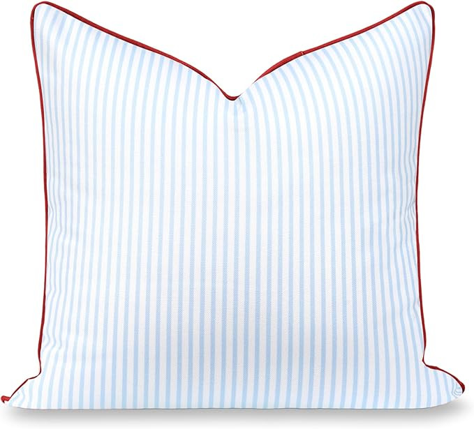 Hofdeco Premium Coastal Hampton Patio Indoor Outdoor Throw Pillow Cover Only, 20"x20" Water Repel... | Amazon (US)