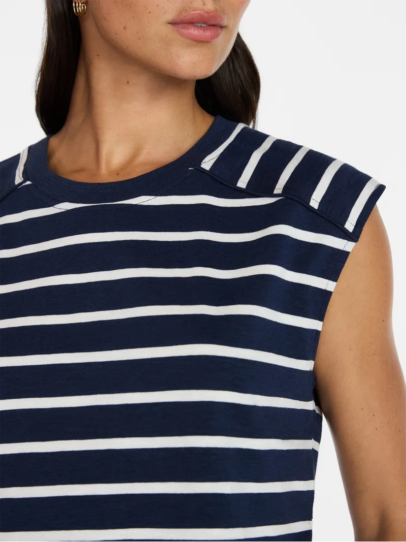 Time and Tru Women's Muscle Tank Top with Piped Trim, Sizes XS-XXXL | Walmart (US)