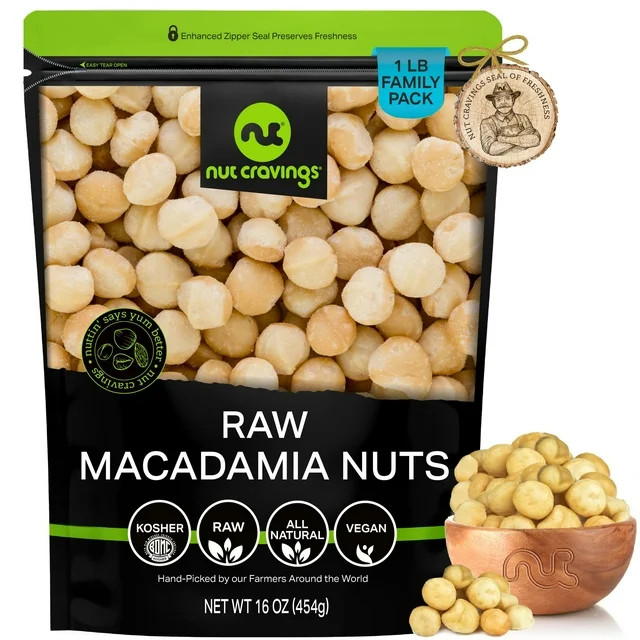Nut Cravings Raw Macadamia Nuts, Unsalted, Bulk Nuts Healthy Protein Food Snack, Natural, Vegan, ... | Walmart (US)