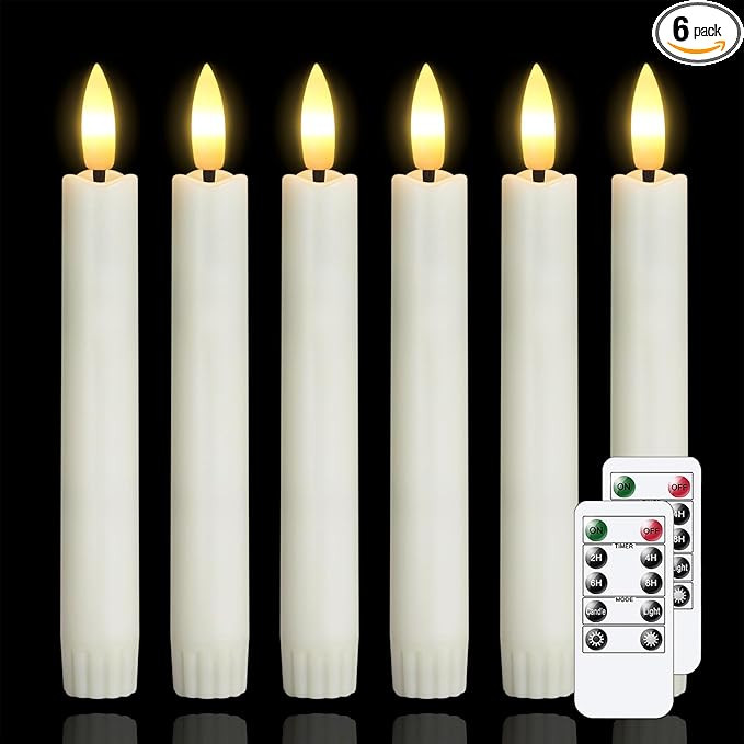 Taper Candles Ivory Pack of 6 | Amazon (US)