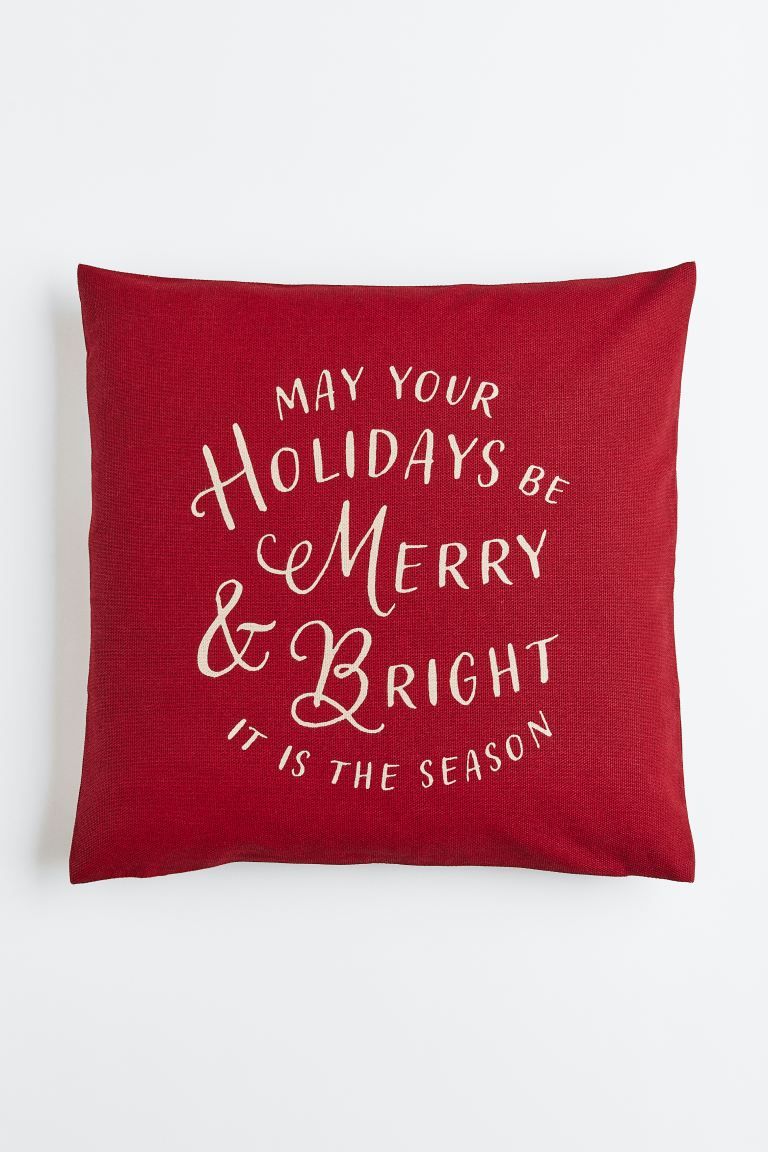 Cotton Canvas Cushion Cover - Red - Home All | H&M US | H&M (US + CA)