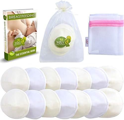 M&Y Bamboo Nursing Pads (14 Washable Pads + 3 Bonuses), Leak-Proof, Extra-Soft, Reusable Breast P... | Amazon (US)