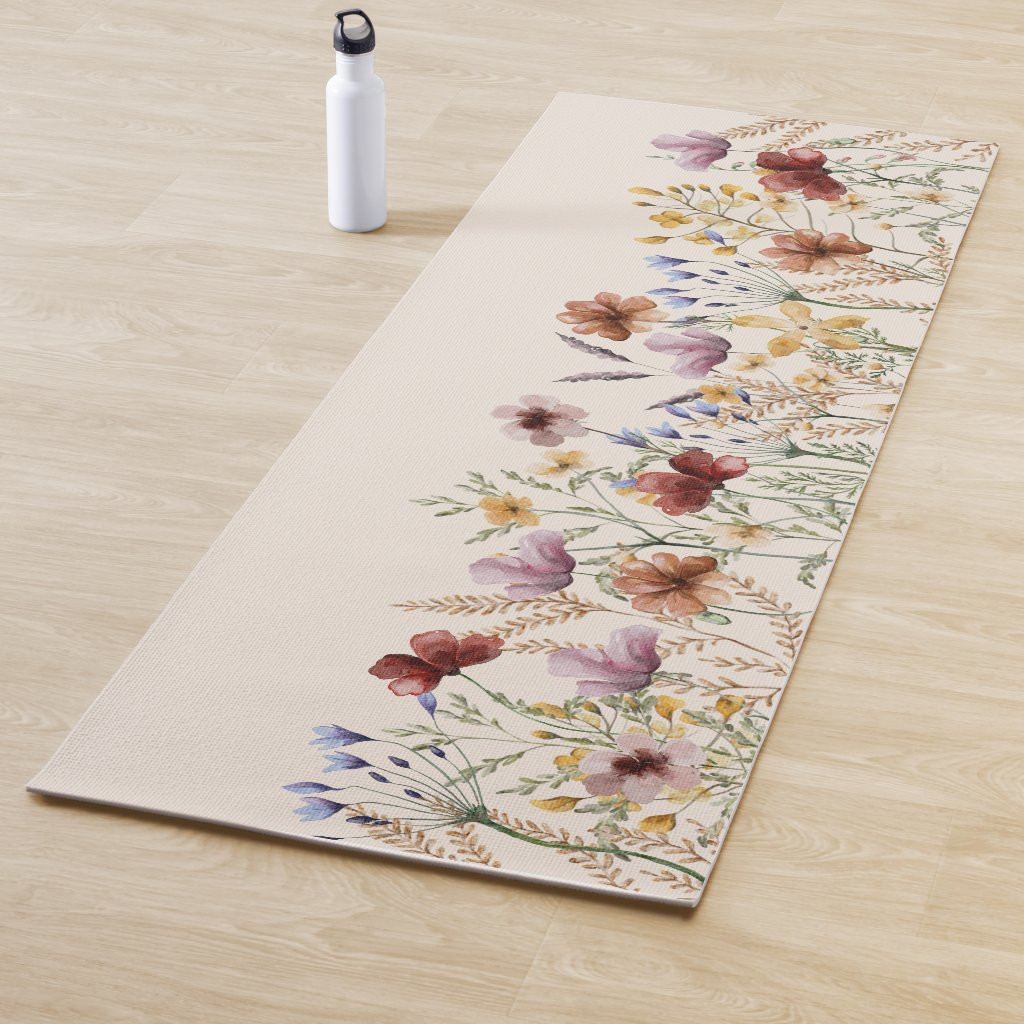 Boho Floral Yoga Mat | Zazzle
