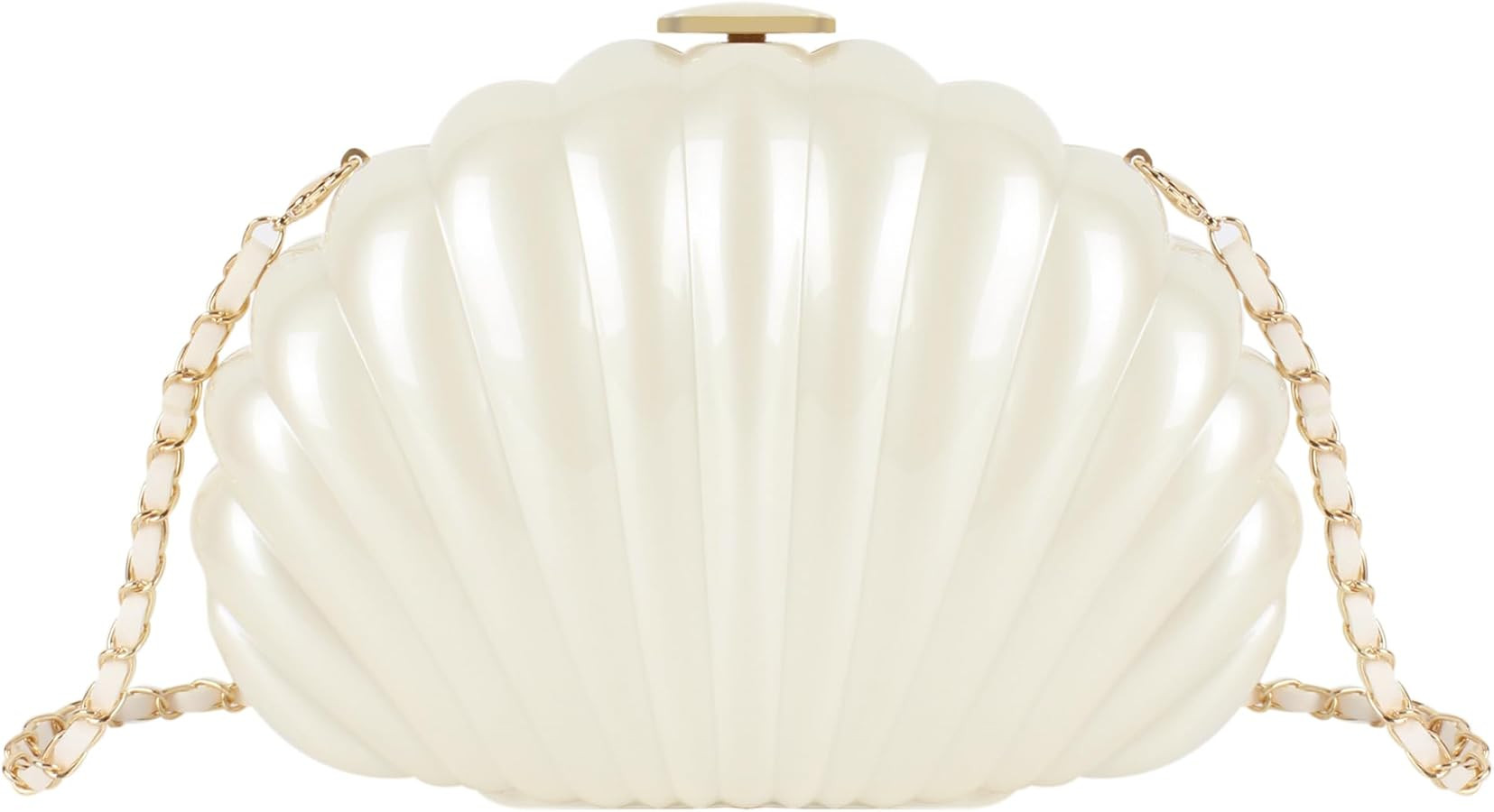 Women Mini Seashell Evening Clutch Handbag Chain Strap Cross-body Bag | Amazon (US)
